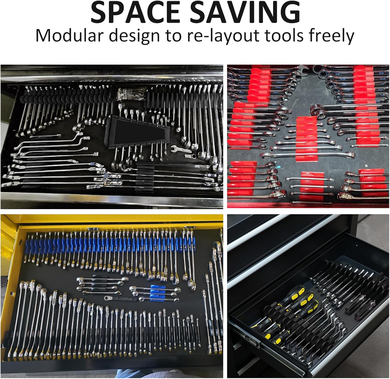 48Pcs Modular Wrench Organizer - Men'S Accessories Organizer Tray ulasan dan harga