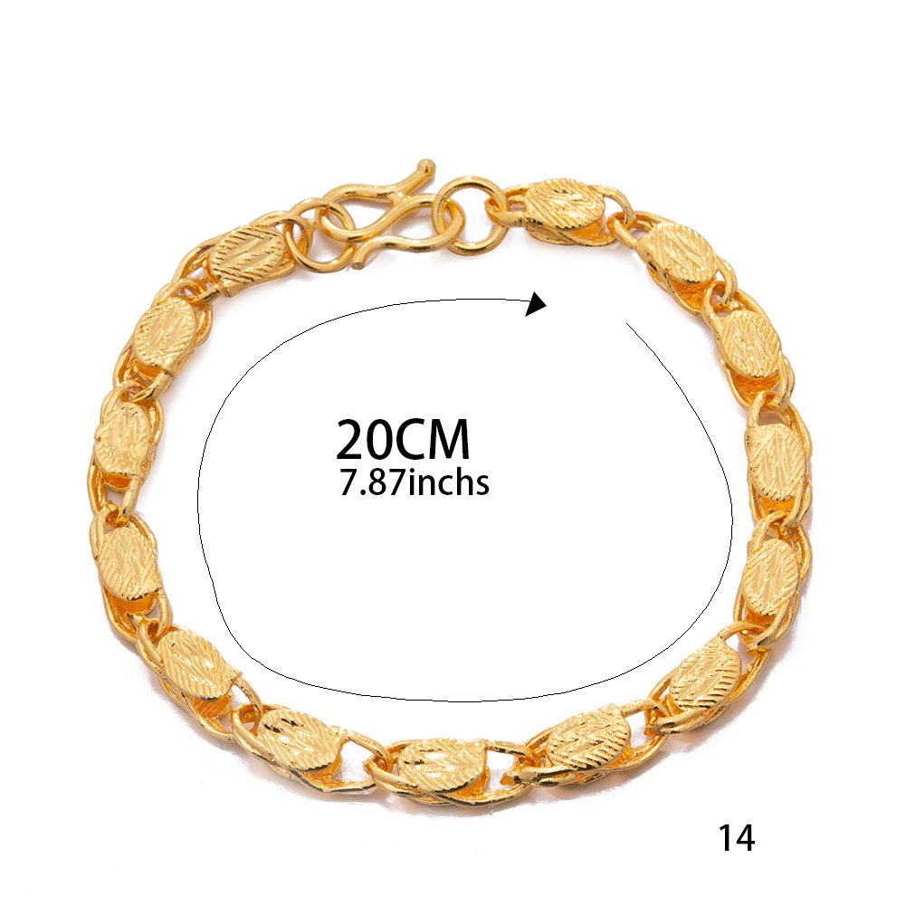 20CM Trendy Gold Color Men Bra - Men'S Accessories Dubai ulasan dan harga