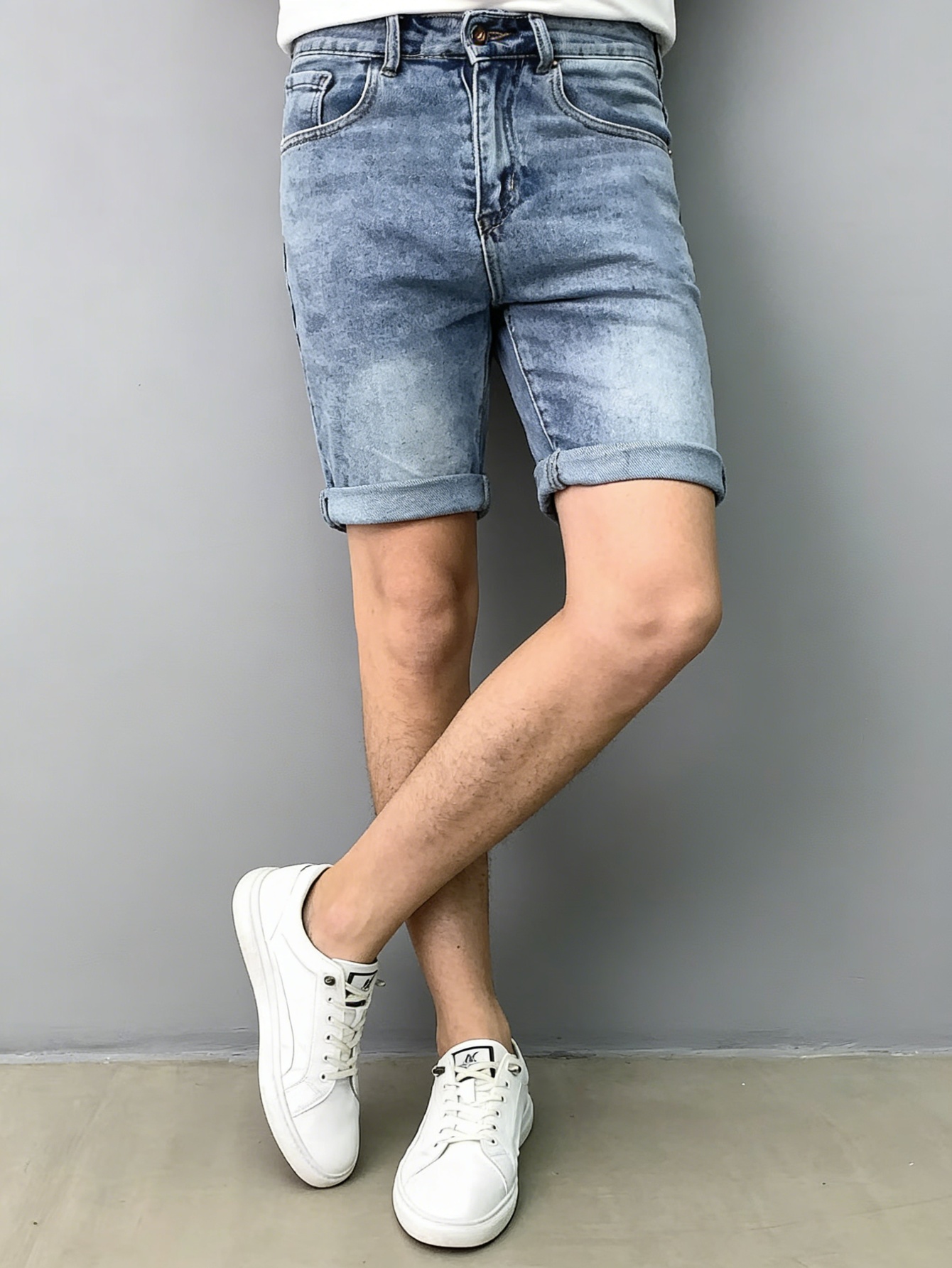 Men Classic Stretch Blue Denim - Men'S Accessories For Jeans ulasan dan harga