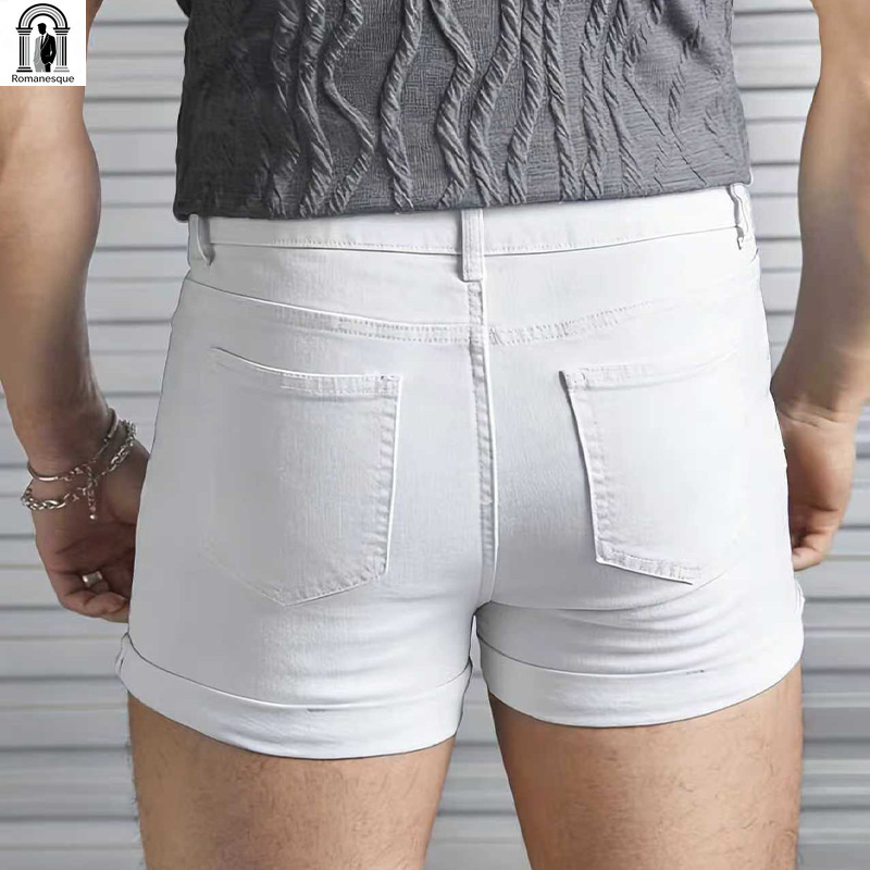 Men's Sexy Slim Fit White Deni - Men'S Accessories For Jeans ulasan dan harga
