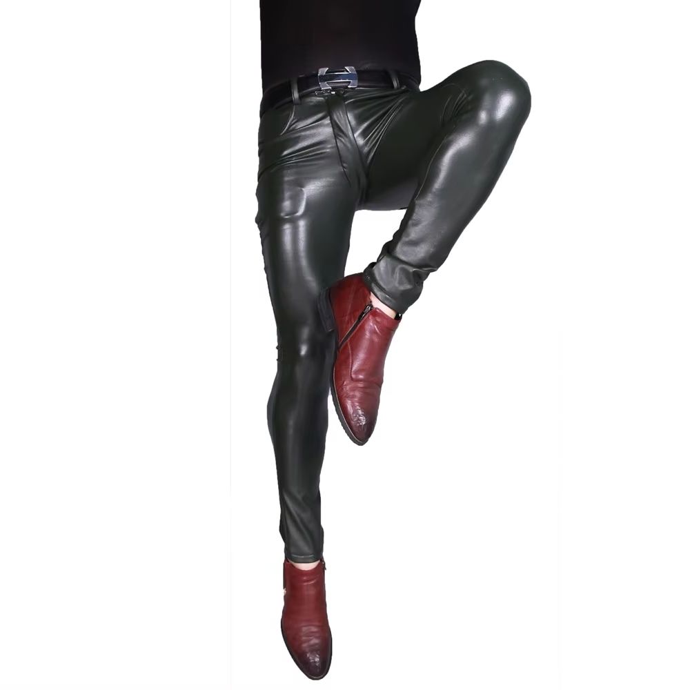 Mens Punk PU Faux Leather Trou - Men'S Accessories For Jeans ulasan dan harga
