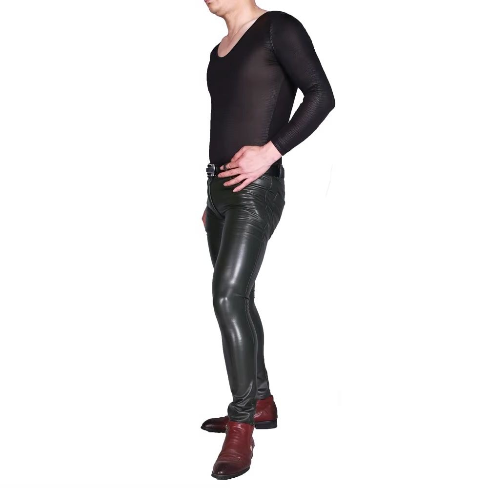 Mens Punk PU Faux Leather Trou - Men'S Accessories For Jeans ulasan dan harga