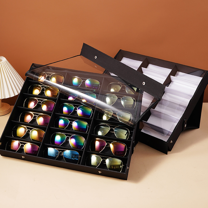 18 Slots /Grid Glasses Storage - Men'S Accessories Organizer Tray ulasan dan harga
