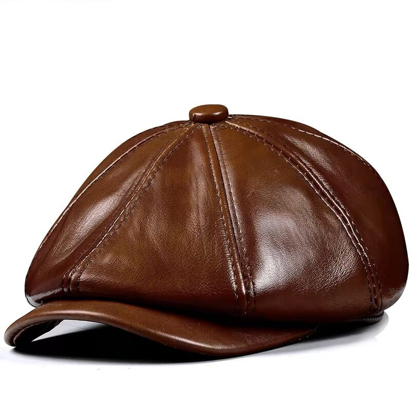 Spring New Genuine Leather Hat - Men Accessories Brands ulasan dan harga