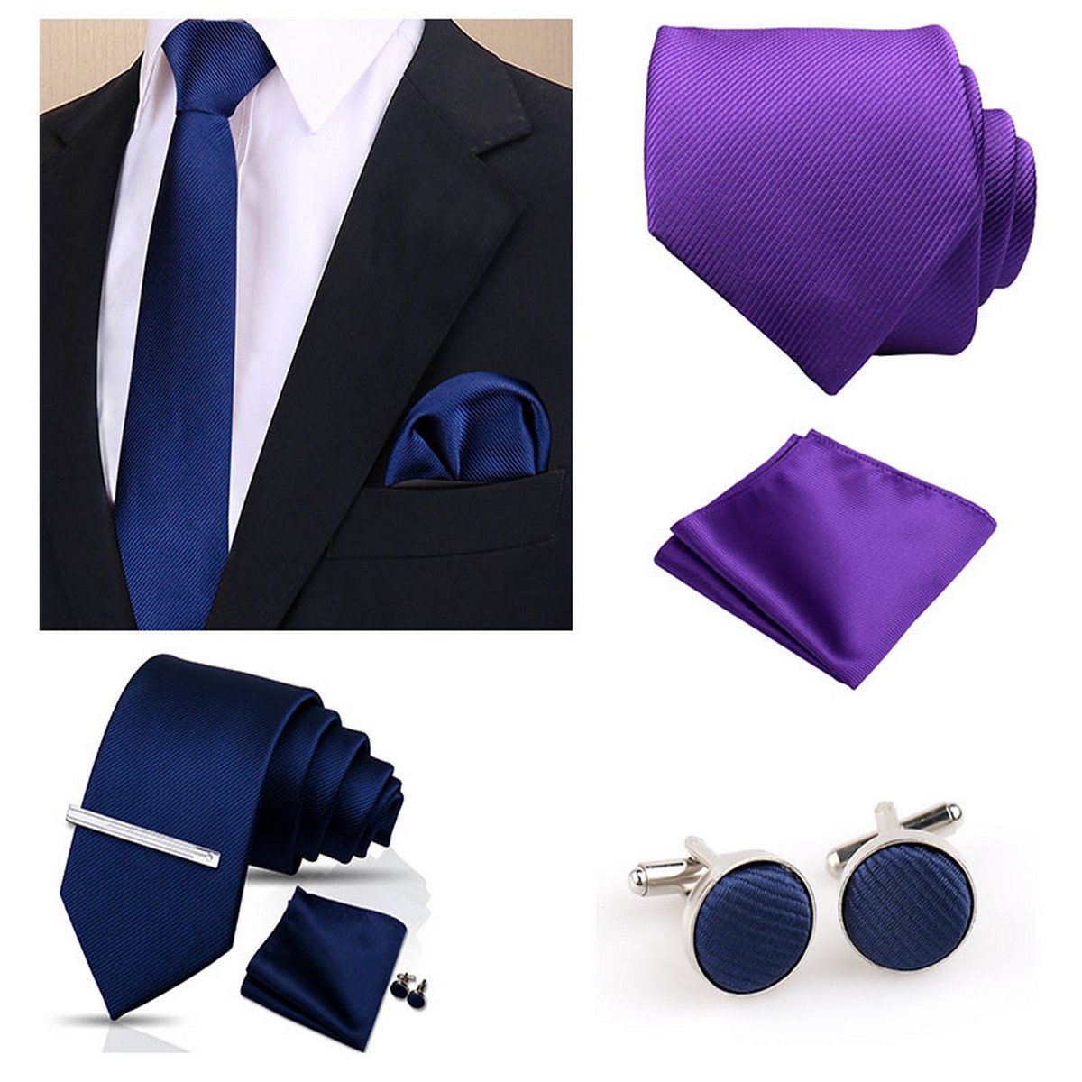 Brand Fashion Solid Color Tie  - Men'S Accessories Gift Set Branded ulasan dan harga
