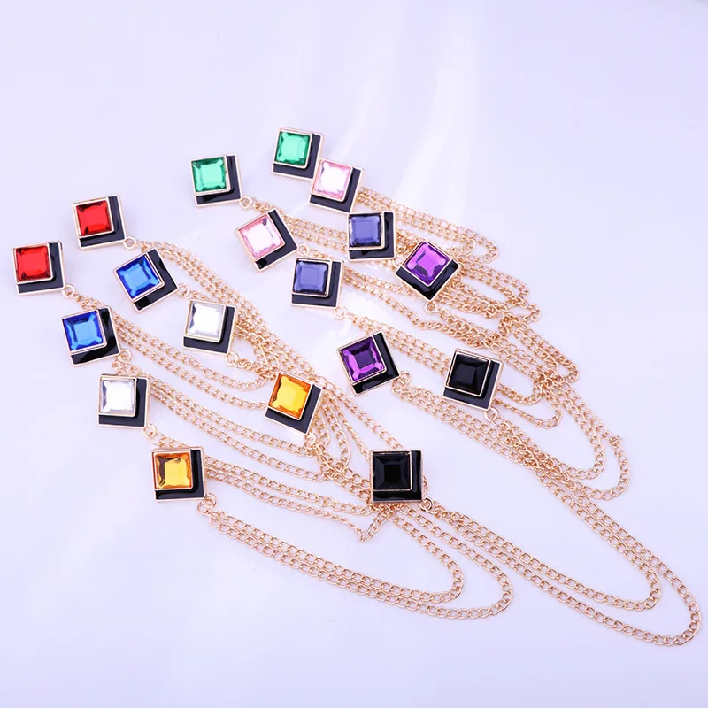 Crystal Tassel Chain Lapel Pin - Men'S Accessories Clothing ulasan dan harga