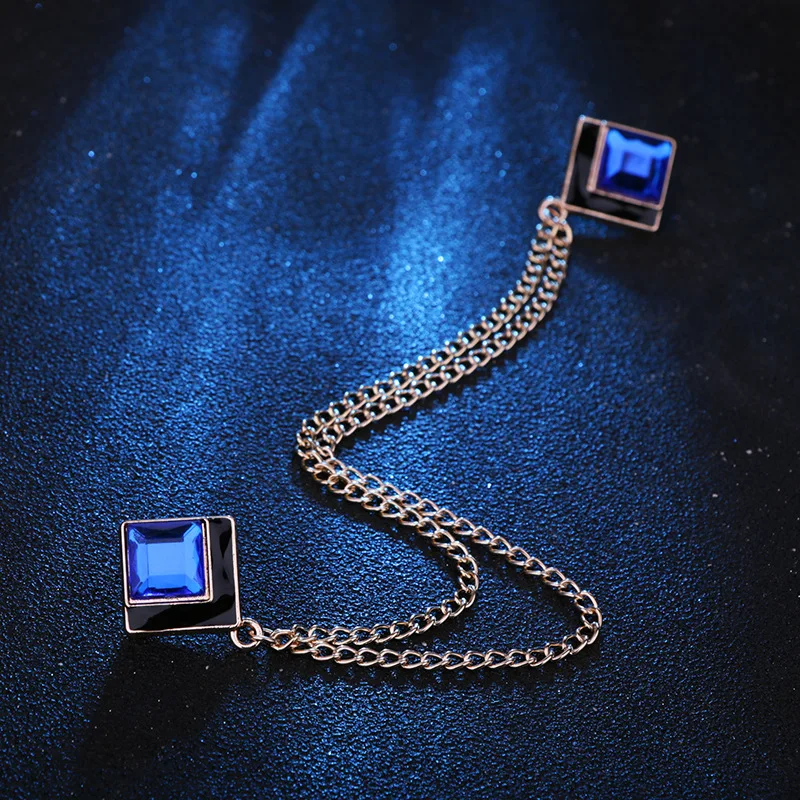 Crystal Tassel Chain Lapel Pin - Men'S Accessories Clothing ulasan dan harga