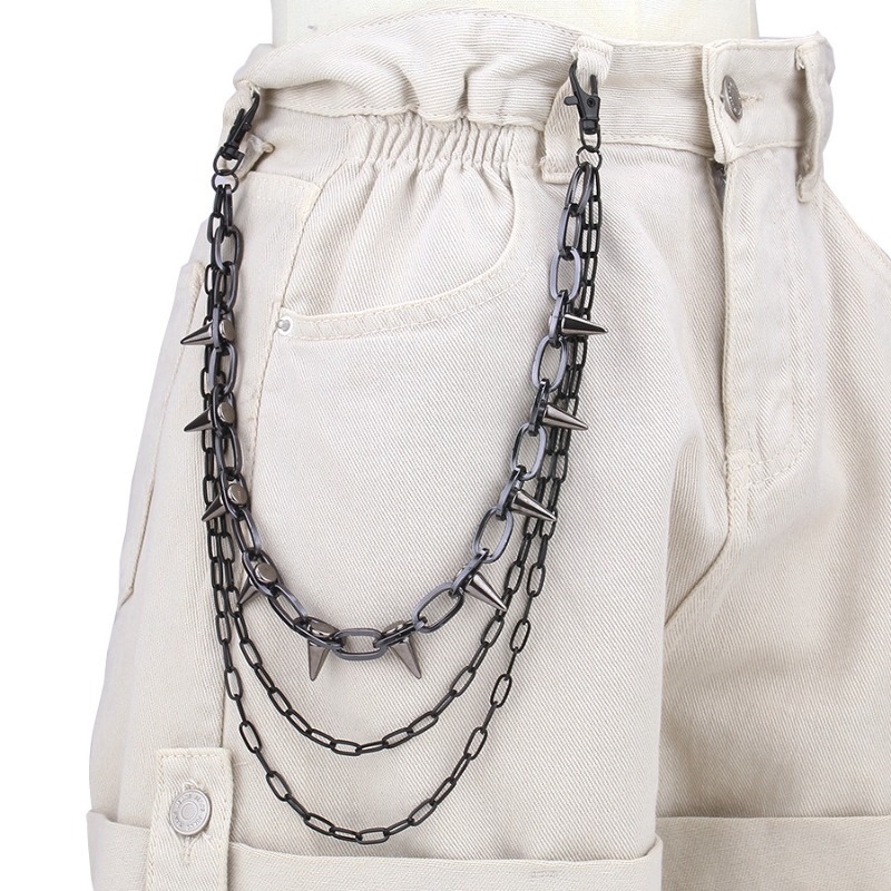 Hip Hop Punk Rock Metal Pants  - Men'S Accessories For Jeans ulasan dan harga
